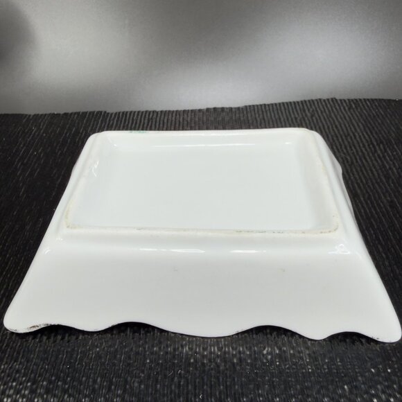 Antique Persian Fine Porcelain Ceramic Rectangular Dish Tray Plate Raised Paint - Picture 10 of 11